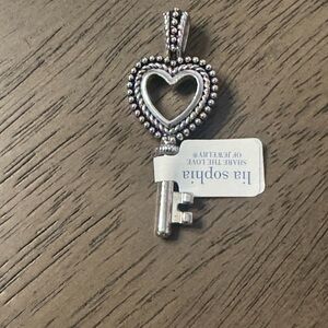 Lia Sophia Silver Heart Key Pendant